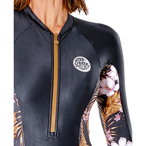 2022 Rip Curl Womens Playa Bella Long Sleeve Surfsuit 112WRV - Black / Gold